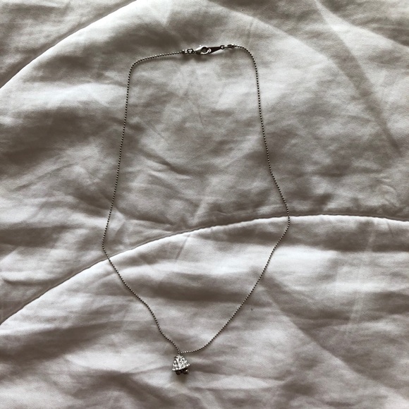 Adjustable Silver Diamond Bell Necklace - Picture 2 of 5